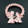 Bracelet En Tissu Et Perles Rose – Image 2